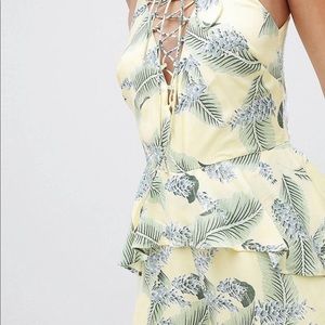 Jumpsuit with peplum waist and ruffled legs